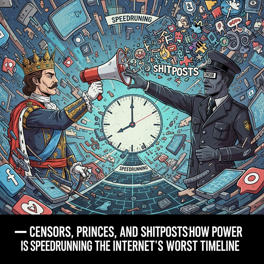 Censors, Princes, and Shitposts: How Power Is Speedrunning the Internet’s Worst Timeline
