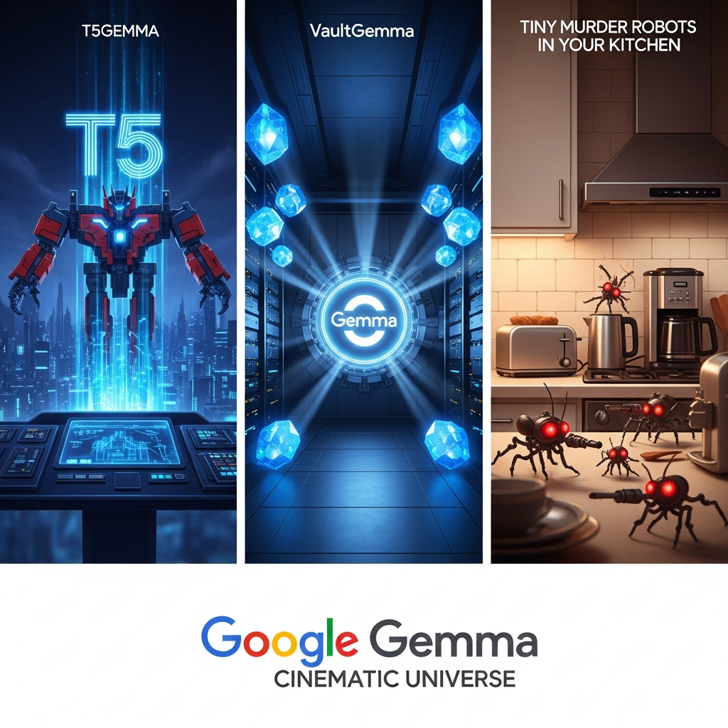 Google’s Gemma Cinematic Universe: T5Gemma, VaultGemma, and the Tiny Murder Robots in Your Kitchen